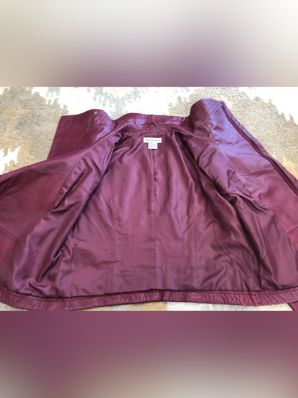 Newport News Vintage Genuine Leather Dark Red Jacket Women’s Sz 12 Gorgeous! - Picture 8 of 16